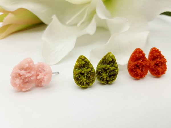 Krater Tropfen Ohrstecker